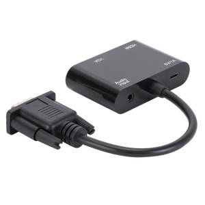 2 in 1 <strong>VGA</strong> to <strong>HDMI</strong>+<strong>VGA</strong> Adapter Dual Screen PC Converter with Audio Power Supply 1080P