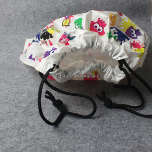Venta al por mayor regalo personalizado plástico dibujar cuerda bolsa poliéster con cuerda PE mango patrón de leopardo - Product Image 3