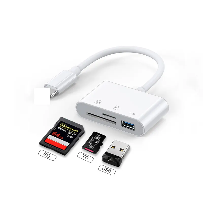 3 in 1 USB kamera bağlantı kiti bellek kart okuyucu için iPad için Iphone için iOS 14 13 12 11-SD TF USB3.0