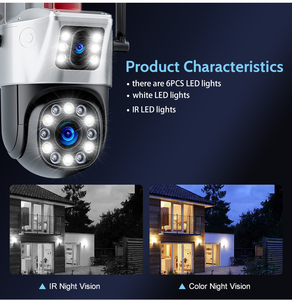 Cámara IP de seguridad CCTV para exteriores, dispositivo de grabación de vídeo con Zoom 10X de 6MP, compatible con tarjeta SD 128, doble lente, red WIFI, precio bajo - Product Image 5