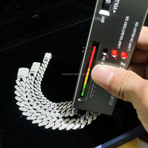 925 Sterling Silver Pass <strong>8mm</strong> 7in to 24in Ited Cut D Color Moissanite Diamond Tester Miami Bracelet Necklace Men Cuban Link <strong>Chain</strong> - Product Image 3