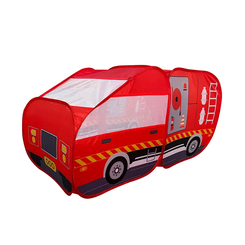 Flat Folding Kids Play Tent Indoor Outdoor Playhouse Fire Truck Tent Crianças Pop Up Play Tent