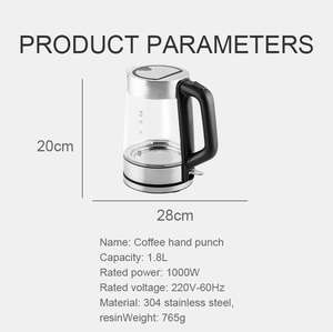 6预设温度1.5L 1.7L数字玻璃电热水壶，带可拆卸不锈钢泡茶器 - Product Image 6