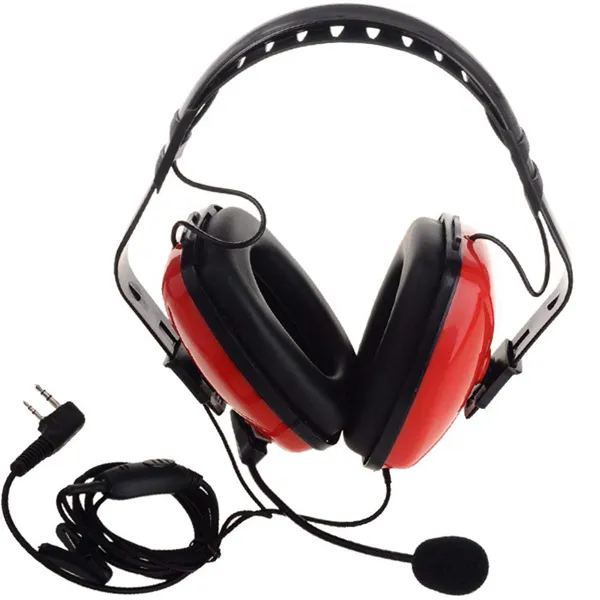 2 Pin Noise canceling Headset Headphone with PTT Mic for Walkie Talkie
