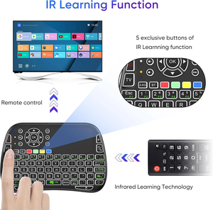 VONN M9 Mini Voice BT Wiederauf ladbare kabellose Tastatur Touchpad Hintergrund beleuchtete IR-Lern fernbedienung TV-Tastatur - Product Image 4