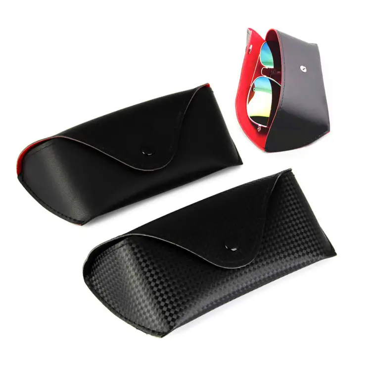Fashion Retro Multi Style Sunglass Packaging Case Snap Button Soft Leather Sunglasses Case