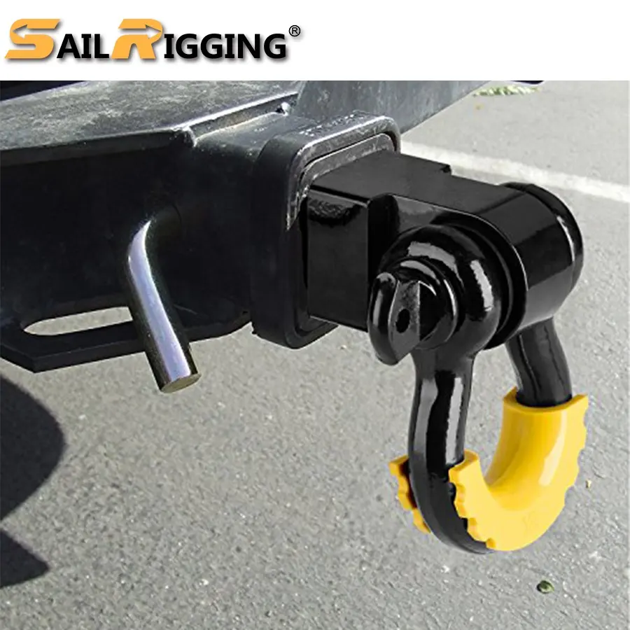 High Strength Trailer Accessories 4.75t Car Tow D Ring Shackle Hitch Receiver D Ring 2 inch Truck Shackle