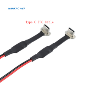 Customize Right Angle Flat FPC Ribbon USB Type C Male to FPC 2Pin Power Charge Cable With <strong>2</strong> Pin <strong>Red</strong> Black Wire - Product Image 3