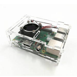 Funda acrílica para Raspberry Pi 3 Modelo B + 3B Cubierta de caja transparente Carcasa Ventilador DE REFRIGERACIÓN OPCIONAL PARA Raspberry Pi 3B/3B +