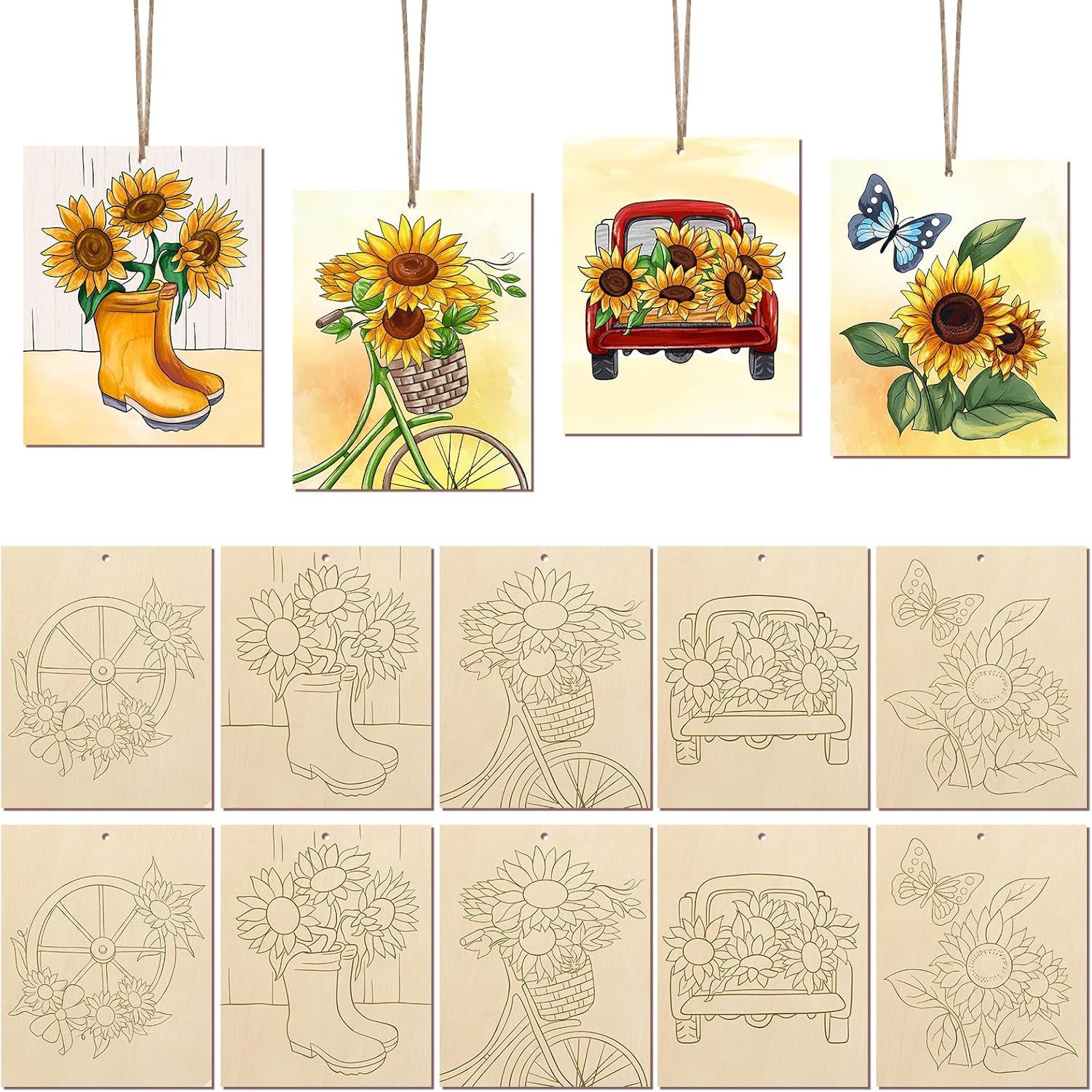 Tournesol 10 pièces + ficelle