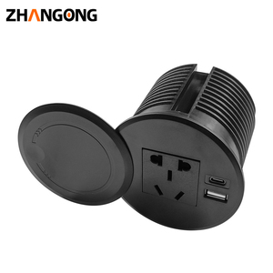 Cubierta de enchufe oculto para escritorio, toma de corriente redonda de 80mm, con puerto USB y Tipo C - Product Image 2