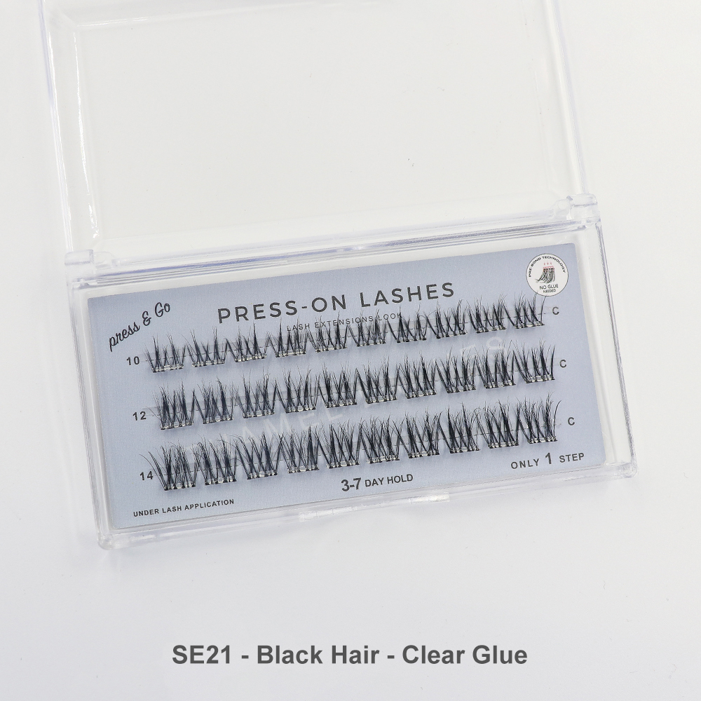 3 lignes - SE 21 - Cheveux noirs - Colle transparente