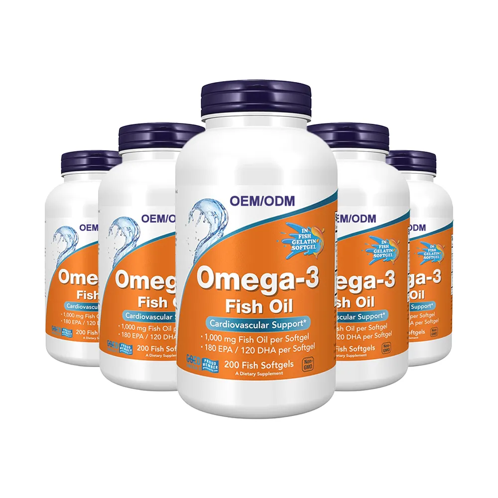 OEM/ODM alto conteúdo ômega-3 óleo de fígado de bacalhau EPA e DHA óleo de peixe de profundidade suporta sistema imunológico óleo de peixe natural cápsulas moles