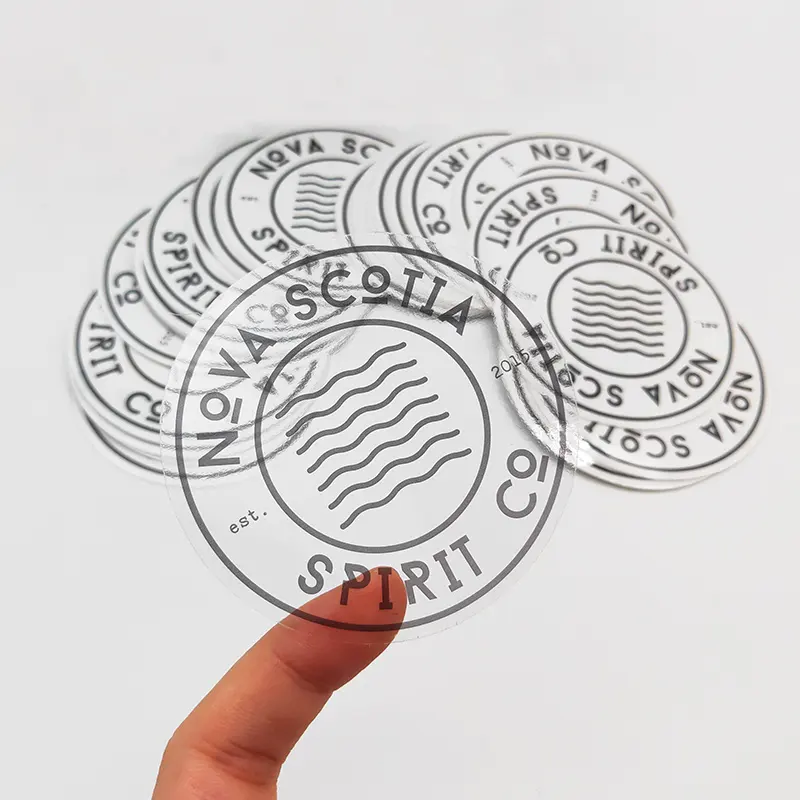 Stampa Logo personalizzata adesivo impermeabile in PVC trasparente adesivi fustellati con ologramma trasparente