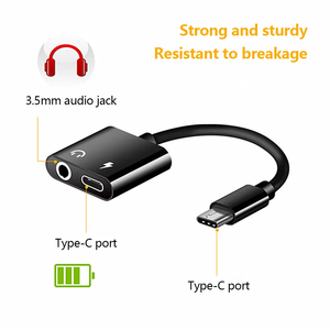 USB C至3.5毫米音频适配器，C型至双2合1 USB C型耳机快速充电转换器适配器 - Product Image 6