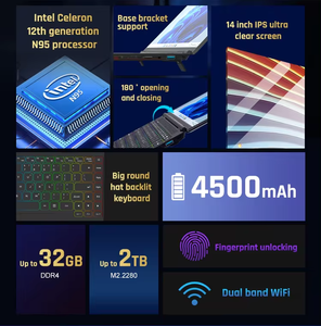 Brand New <strong>Computer</strong> Full-Size Seven-Colour Backlit <strong>Keyboard</strong> Laptop Intel N95 16Gb 2Tb Support Type-C Window 10/Window 11 Pro