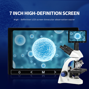 Microscopio biológico trinocular de Laboratorio Profesional, luz led, con pantalla - Product Image 4