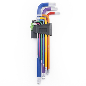 9 adet L şekli gökkuşağı sabotaj dayanıklı bağlantı elemanları için ekstra uzun kol ball end hex anahtarları allen anahtarı anahtarı seti - Product Image 2
