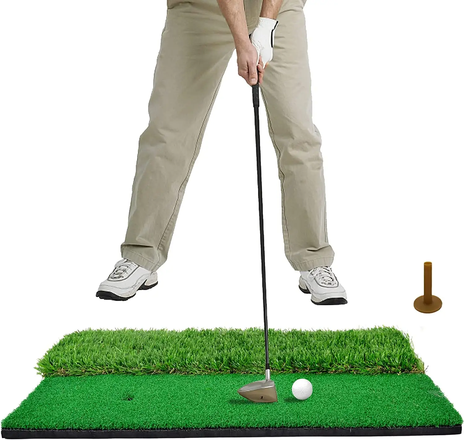 Tappetino da allenamento per allenamento da Golf al coperto 2-in-1 per allenamento da Golf lungo e corto per il taglio dello Swing pratica il tappetino da Golf