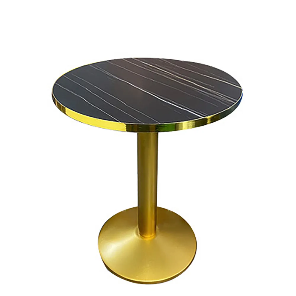 Nordic simple marble coffee table living room sofa round coffee table golden wrought iron small tea table