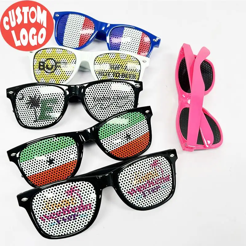 Lunettes de soleil Nouvelles lunettes de soleil tendance Vente en gros Logo personnalisé Lunettes de soleil en plastique Lunettes de soleil à sténopé uniques Cadeau