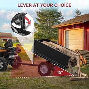 Xe kéo đổ thùng thép hạng nặng <span class=keywords><strong>10</strong></span> feet khối màu đen, xe kéo đa năng dùng cho máy cắt cỏ, làm việc sân vườn - Product Image 6