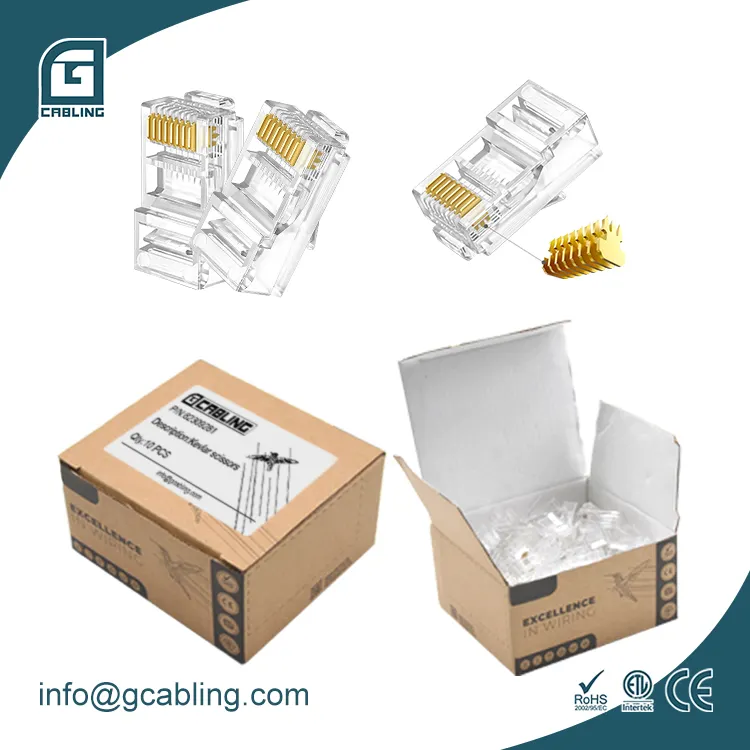 Модульная сеть Gcabling Cat6 Cat5e RJ45, разъем Интернет Lan 8P8C, разъем Cat 6 5e UTP ethernet RJ45, разъем