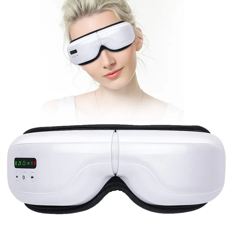 Multifunctionele Smart Elektrische Draagbare Silicon Bt Muziek Ontspannen Vibrerende Draadloze Oplaadbare Slaap Eye Massager