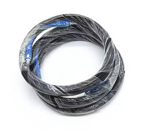 สายเคเบิลใยแก้วนำแสงจากโรงงาน FTTH กลางแจ้ง2ปลายปลายสายตกก่อนยกเลิก1C สีดำ singlemode จัมเปอร์ใยแก้วนำแสงที่มีขั้วต่อ sc/upc