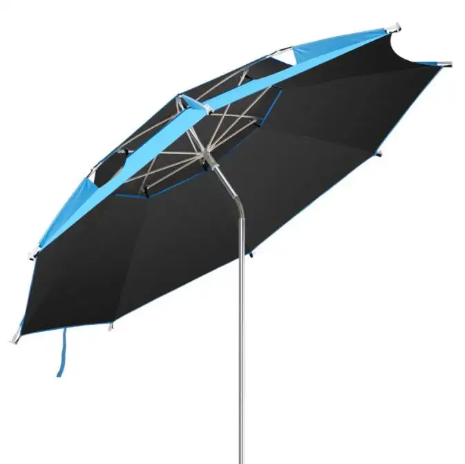 Paraguas de pesca al aire libre de múltiples tamaños, sombrilla de doble capa para playa, protección solar, impermeable, para patio, con registro personalizado
