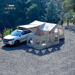 หาง SUV เต็นท์กันน้ำกันฝนแบบเป่าลมมีกันสาดแบบท่อกันสาดแบบพับเก็บได้