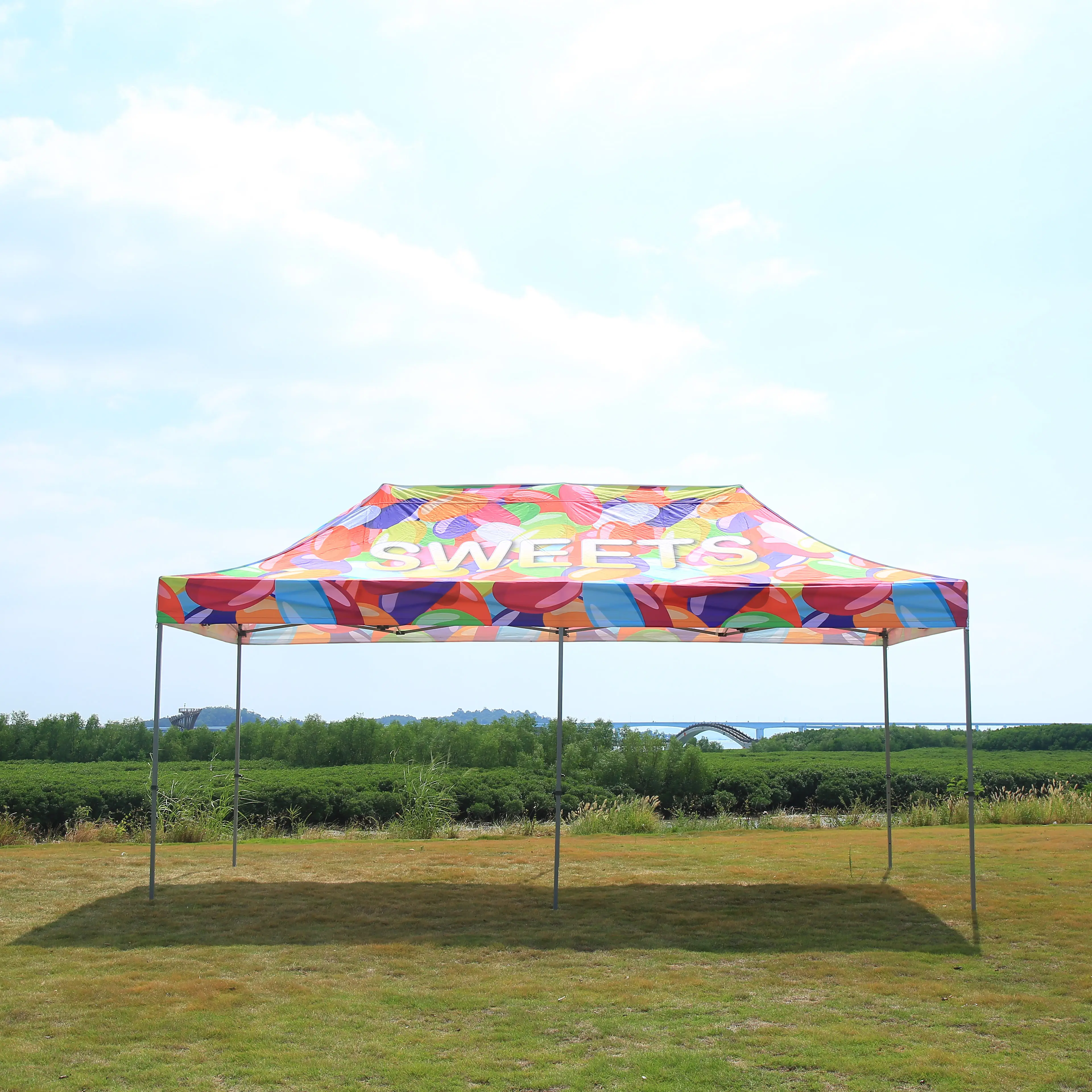 Tienda de campaña de aluminio con estampado personalizado, gazebo con cierre de publicidad, tienda con dosel