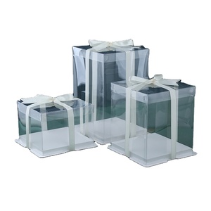 Wholesale Transparent Cake <strong>Box</strong> <strong>4</strong> &quot;6&quot; Double-layer 3-in-1 Birthday Baking <strong>Box</strong> Children's Snacks Take-<strong>away</strong> Gift <strong>Box</strong> - Product Image 4
