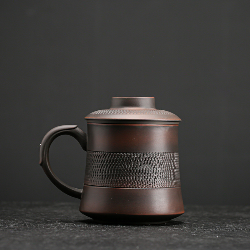 Blessed purple pottery water cup