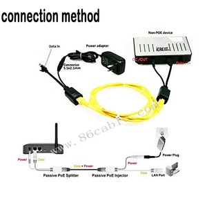 Passive Poe <strong>Injector</strong> and Splitter Kit With 5.5X2.1 Mm <strong>Dc</strong> Power Adaptor Connector for Ip Web Security Cameras