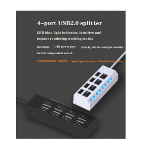 Usb hub şarj cihazı bağımsız güç anahtarı düğmesi usb 2.0 4 port hub şarj masaüstü dizüstü bilgisayar uzatma - Product Image 5