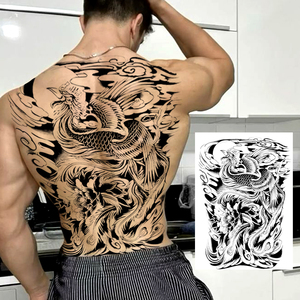 Новая Водонепроницаемая Полуперманентная наклейка для татуировок с Полной Спиной Нетоксичная травяная соковая бумага для нанесения на тело - Product Image 5