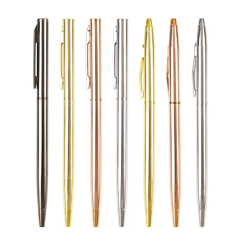 Stylo à bille en métal personnalisé de haute qualité stylo à bille en or rose avec logo stylos à bille en diamant pour cadeaux de promotion fournitures de bureau
