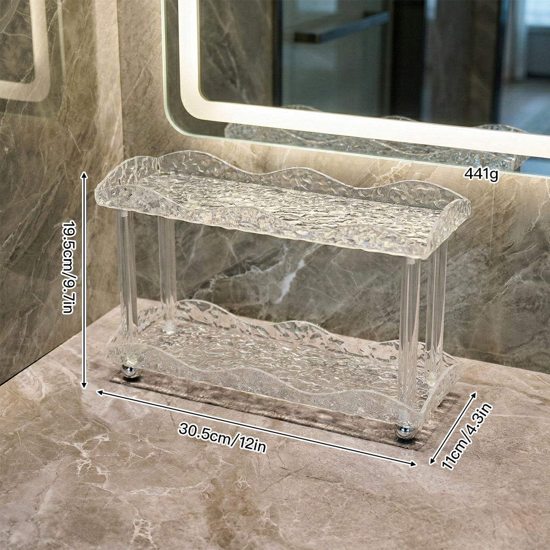 Acrylic storage rack, double-layer small size