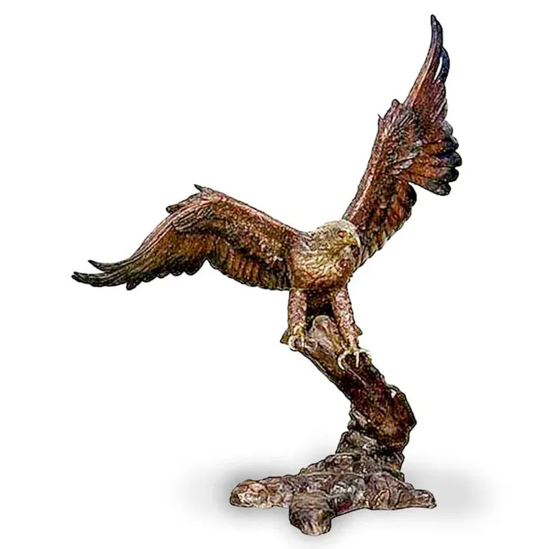 Atacado moderno ouro águia mesa bronze arte artesanato luxo decoração para casa com ornamentos de metal