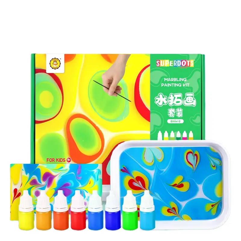 Vendita calda kids magic kids art kit marmorizzazione Paint bambini giocano a casa educazione precoce disegno strumenti di pittura per i più piccoli