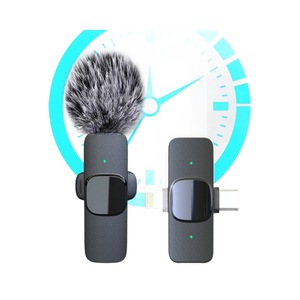K1 2-Trong-1 Cổ Áo Clip Microphone Ngoài Trời Điện Thoại Di Động Ghi Âm Trực Tiếp 2.4G Giảm Tiếng Ồn Mini Đài Phát Thanh Microphone - Product Image 5