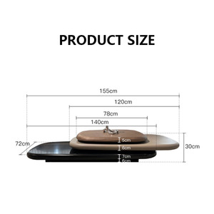 Moderno semplice ruotare ovale tavolo centrale Design unico girevole Villa tavolino in legno per la casa decorativo - Product Image 6