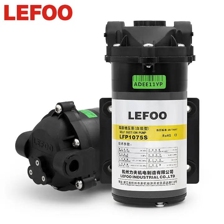 LEFOO Pompa Air Self-Priming, Pompa Booster Diafragma RO 24V 75G untuk Pemurni Air Osmosis Terbalik