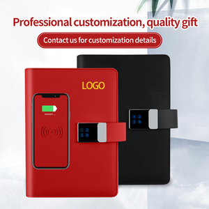 Artículo de regalo A5 Notebook Fingerprint Lock Diary Notepad 8000mAh Powerbank Leather Notebook con cargador inalámbrico de 5W - Product Image 4