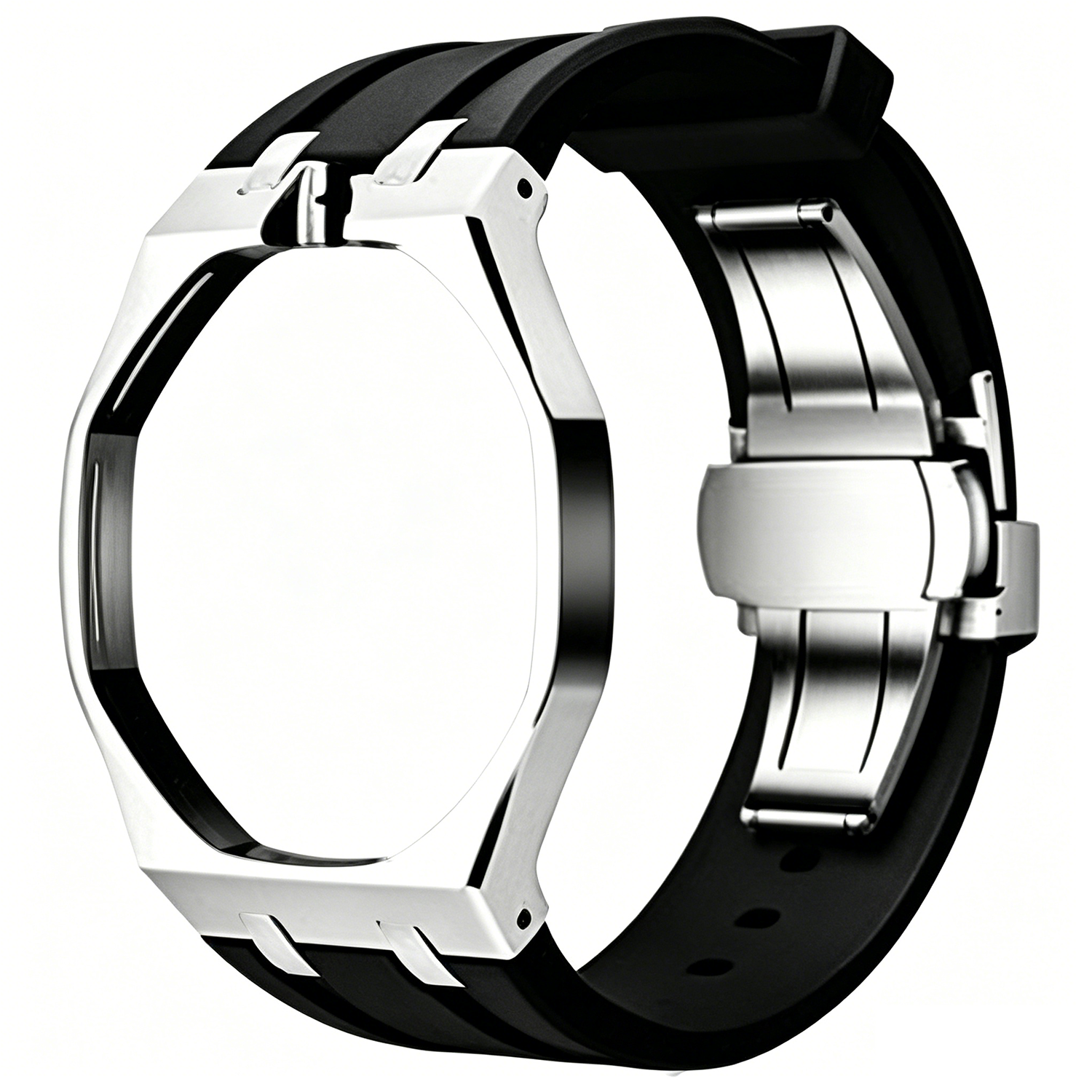 Silver- black -12 o clock crown