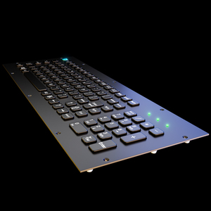 103 Keys Front Panel Mount Industrial Metal Keyboard <strong>with</strong> Numeric Keypad in Black For Maritime Ship Control Rooms - Product Image 2