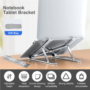 New Style Foldable Height Portable <strong>Computer</strong> Adjustable Black Aluminium Double Layer Invisible Laptop Stand with Usb c Hub - Product Image 2