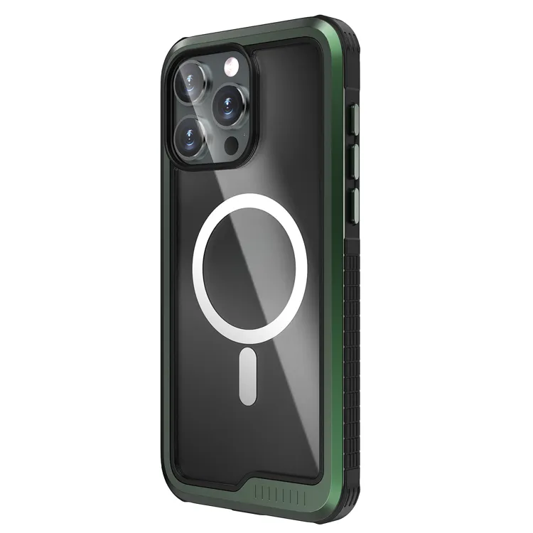 Nieuwe Aluminium Metalen Hoesje Met TPU-Beschermer Voor Apple Iphone 14 15 Groene Kleur Metalen Telefoonhoes