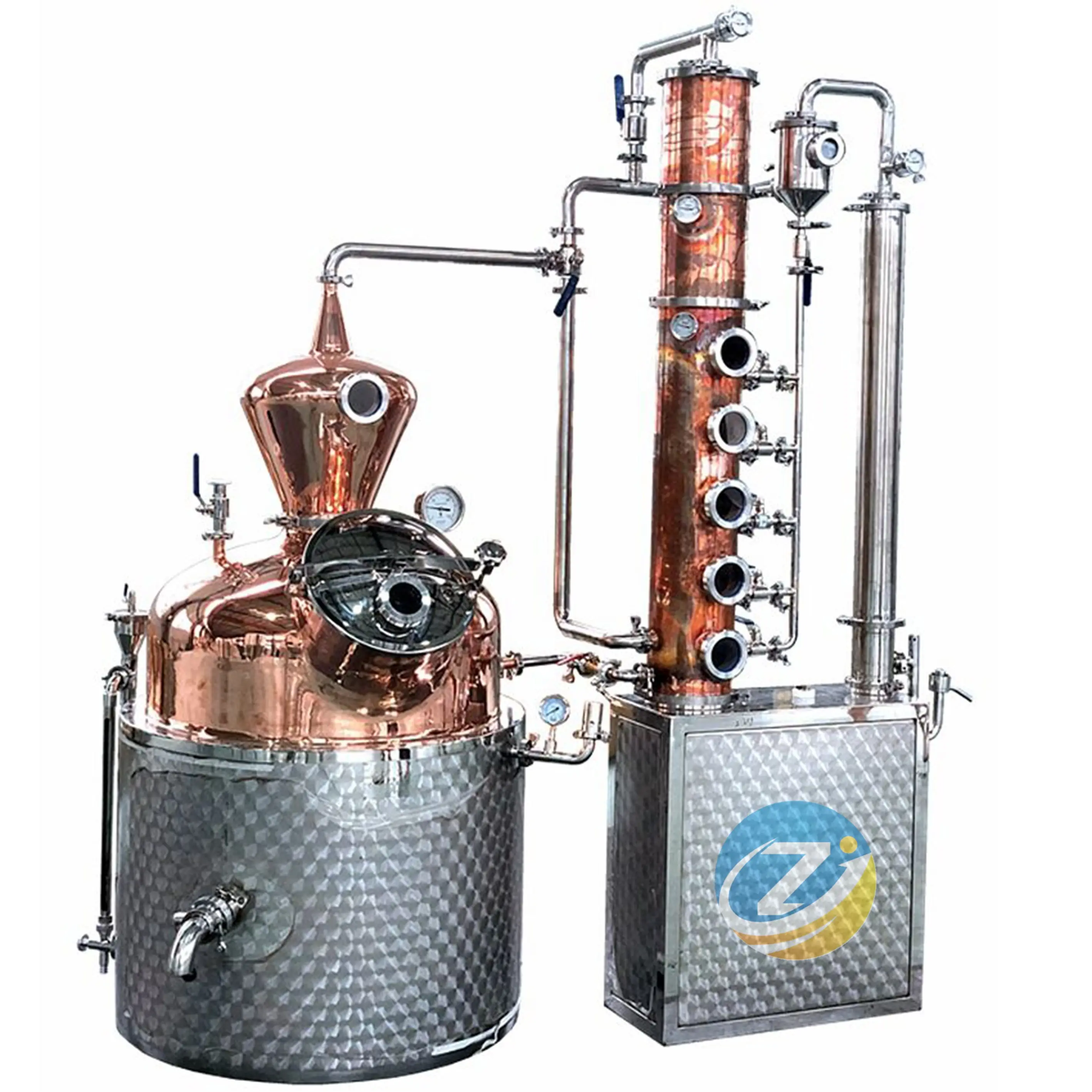 ZJ Home Destillation Equipment 200L 300L Kupfer destillation noch mit Pumpen motor Neue Alkohol brenner Getränke verarbeitung